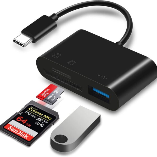 MARVERS 3-in-1 OTG Card Reader Adapter – USB, MicroSD, SD | Plug & Play for Android, Tablet, Laptop