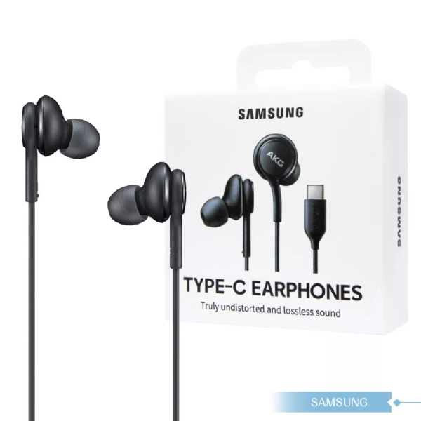 Samsung AKG USB-C Earbuds – Original Wired Headphones for Galaxy S23, S22, Note 10, iPhone 15 – Black