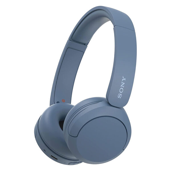 Sony WH-CH520 Wireless Bluetooth On-Ear Headphones – 50 Hours Battery Life, Quick Charge, Multipoint Connection, Built-in Mic, Lightweight Comfort – Blue