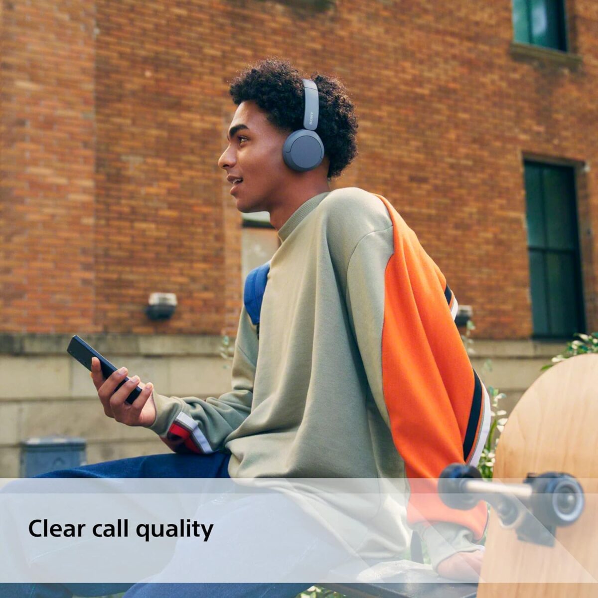 Sony WH-CH520 Wireless Bluetooth On-Ear Headphones – 50 Hours Battery Life, Quick Charge, Multipoint Connection, Built-in Mic, Lightweight Comfort – Blue