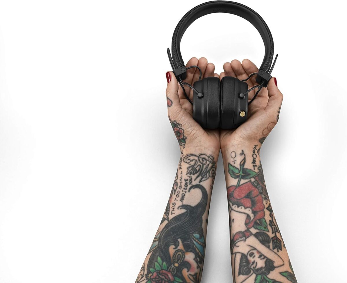 Marshall Major IV Bluetooth Wireless On-Ear Headphones – 80 Hours Battery Life, Quick Charge, Foldable Design, Iconic Marshall Sound – Black